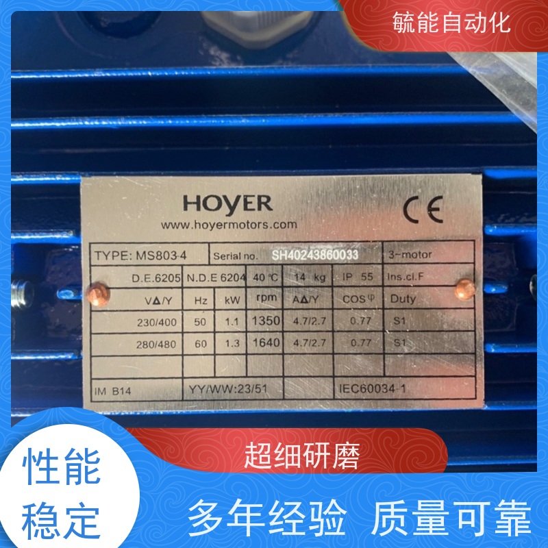 丹麦HOYER霍尔电机 三相异步电动机 铸铁铝壳HMC3 200L4船用