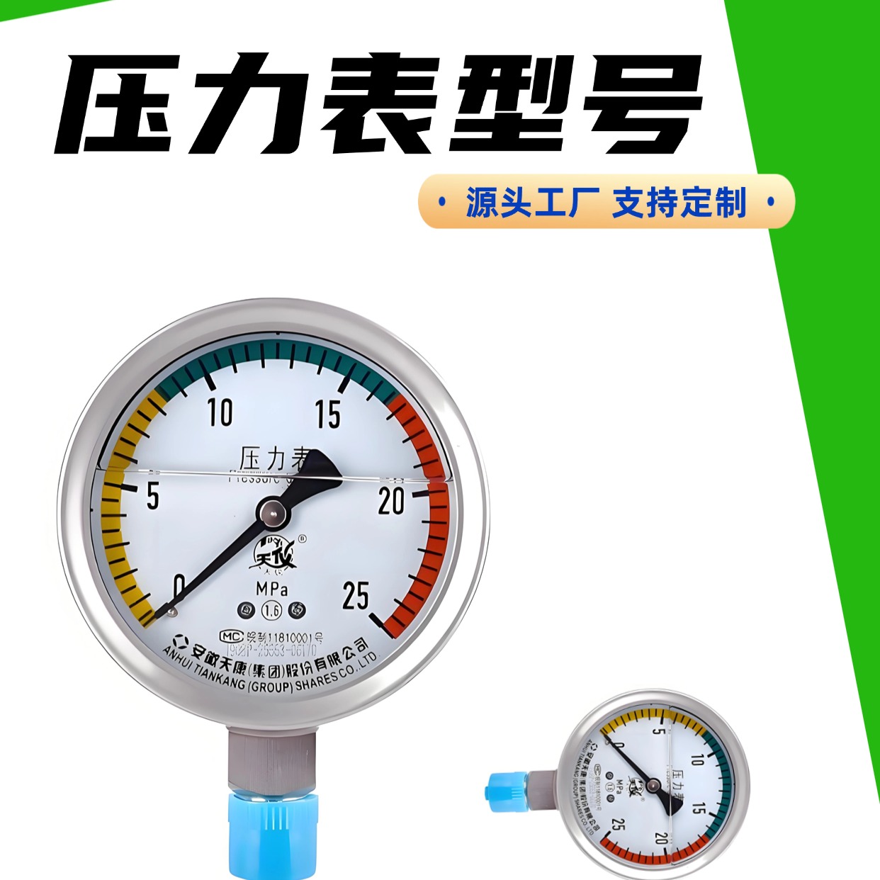 天康 YPF 系列 压力表型号 环境适应性强 实力厂家 支持定制