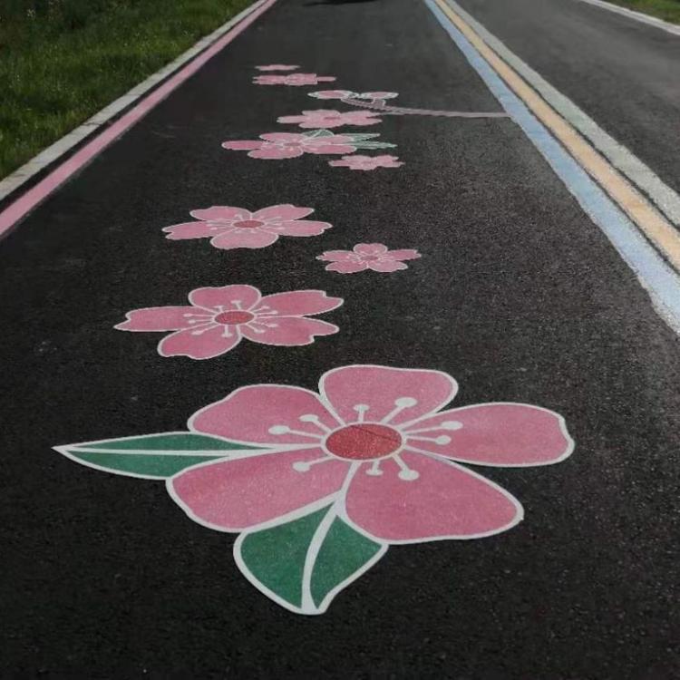 厂家景区特色图案地贴免费设计可整体拆除不留胶印绿道特色标