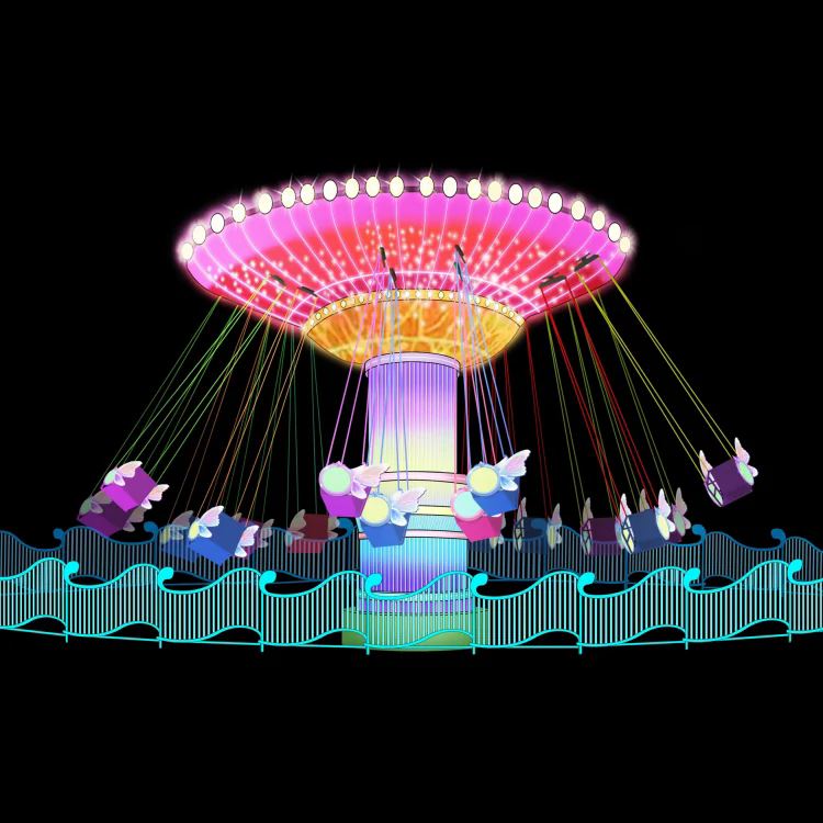 鸿博游艺 公园摇头飞椅 多人互动游乐设施 按需定制