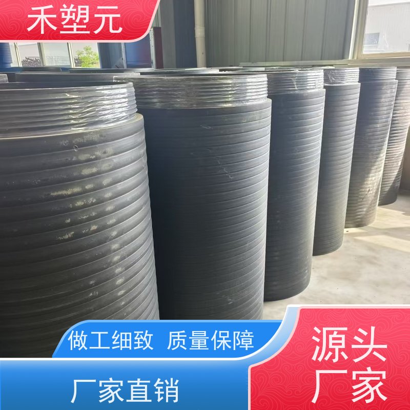 HDPE顶拉管pe柔性密封自锁接口聚乙烯缠绕实壁排水管市政管道