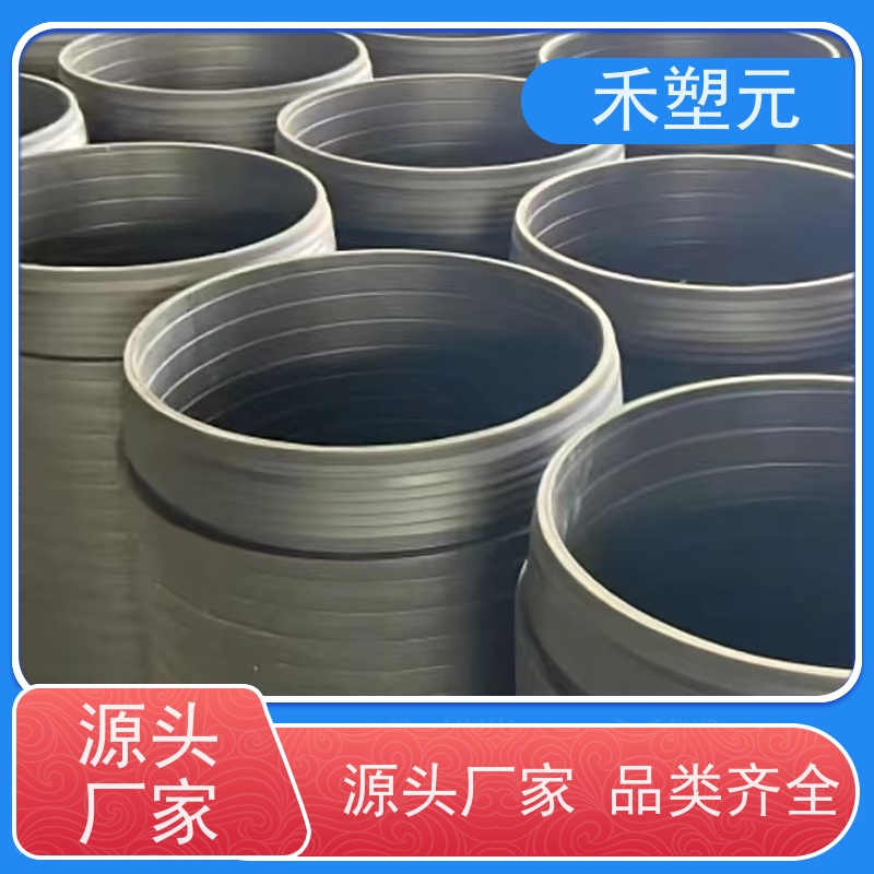HDPE顶拉管pe柔性密封自锁接口聚乙烯缠绕实壁排水管