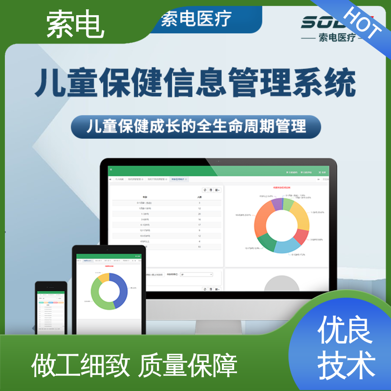 索电 360度 双液晶显示屏 儿童保健信息管理平台 一体化