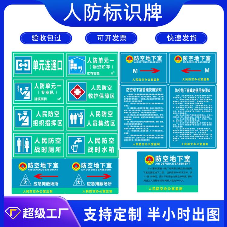 人防工程标识牌民防牌战时应急避难场所防空指示牌紧急疏散警示标