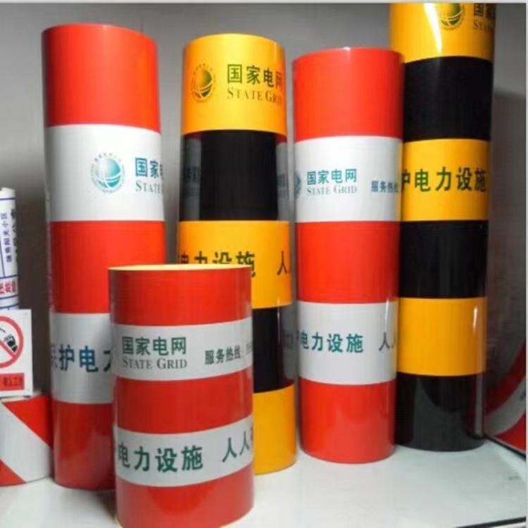 电力反光膜红白黄黑铝基膜PTE反光胶带警示贴单色双色斜纹安全防