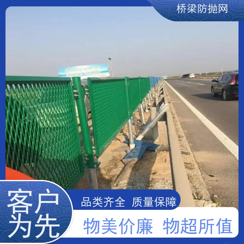 公路防眩网桥梁防护网分隔带网天桥两侧浸塑菱形钢板网护栏