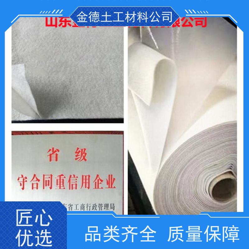 灌溉渠道衬垫 长丝国标复合土工膜 保护层防机械损 金德供应