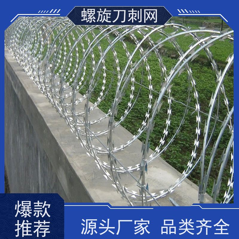镀锌钢丝螺旋滚笼小区学校防爬防盗网围墙刀刺网颜色
