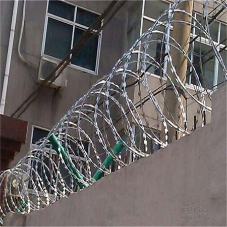 防护网带刺铁丝滚笼304不锈钢刀片刺绳防爬刺丝围墙刀刺网安装