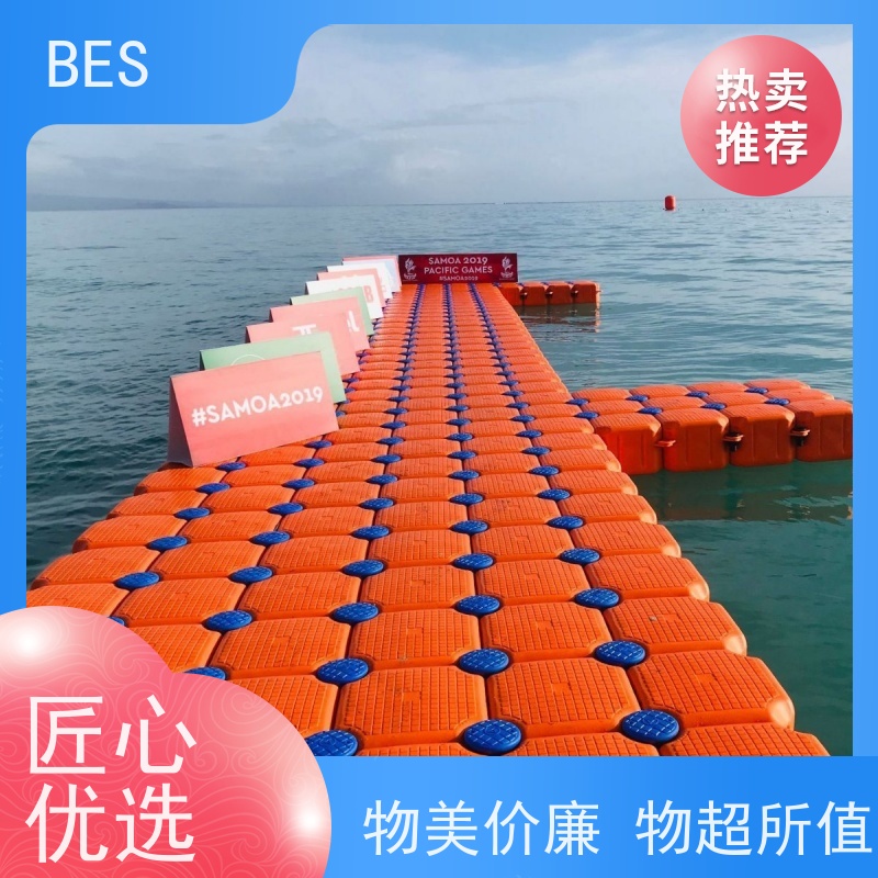 百世 跨海大桥浮箱围堰 演出平台 PE 漂浮蹦床搭建