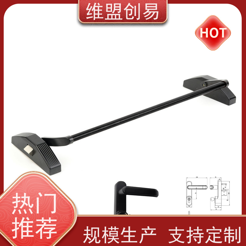 乌海有框玻璃门厂家逃生出口锁具下压推闩锁