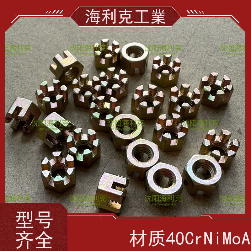 海利克精工制造 HB1-402 六角槽形厚螺母 30CrMuSiA 镀锌钝化 M20