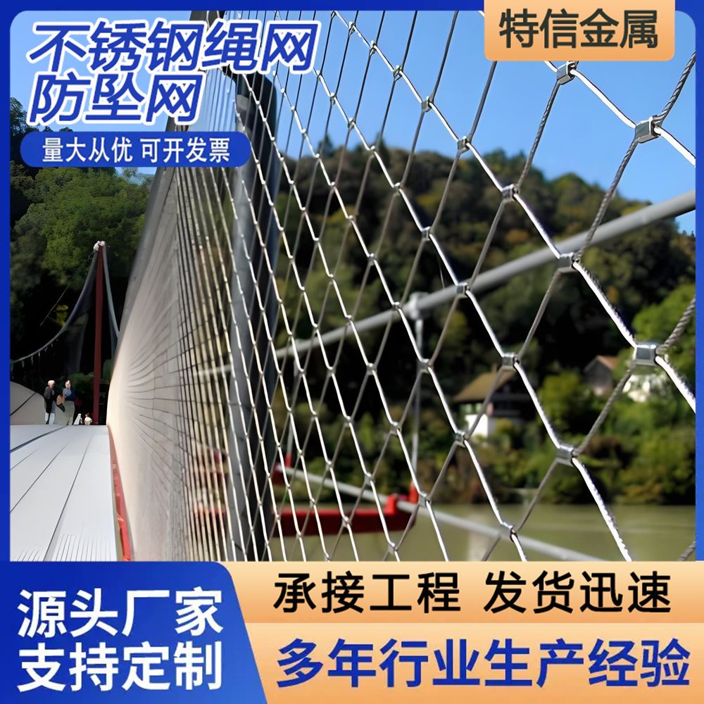 特信 防高空坠物网 高空防坠物钢丝绳网 动物园围网 安装方便厂家供应