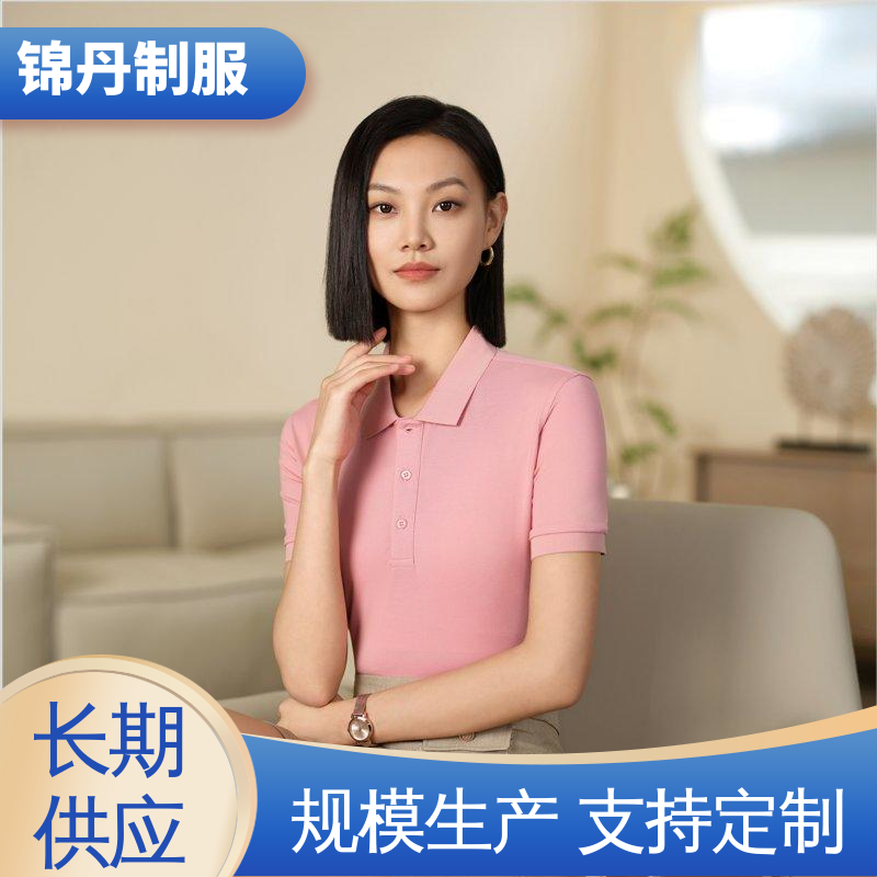肇|庆 纯色刺绣翻领工装短袖 定做polo衫 男女同款 源头厂家