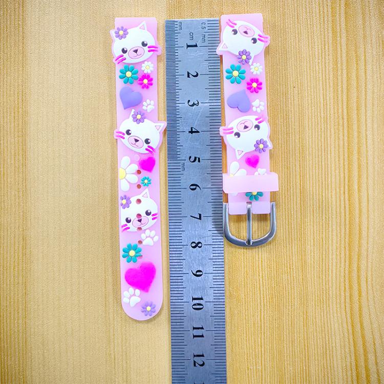 现货表带3D滴胶公仔小猫手表配件硅胶PVC卡通表带动漫图案手表带