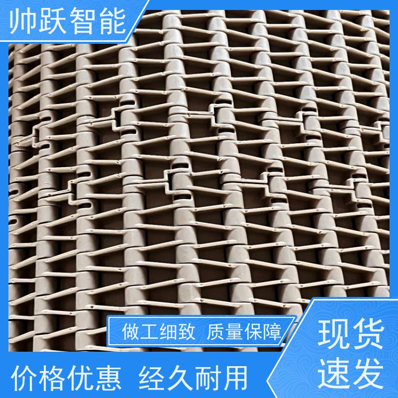 帅跃智能 食品输送带经久耐用 瓦楞纸箱塑料链板 工业专用 运行稳定