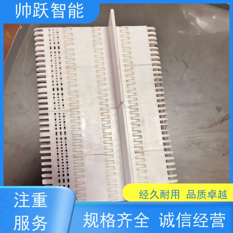 帅跃智能 快递分拣流水线 耐高温挡板式塑料链板 支持加工定制