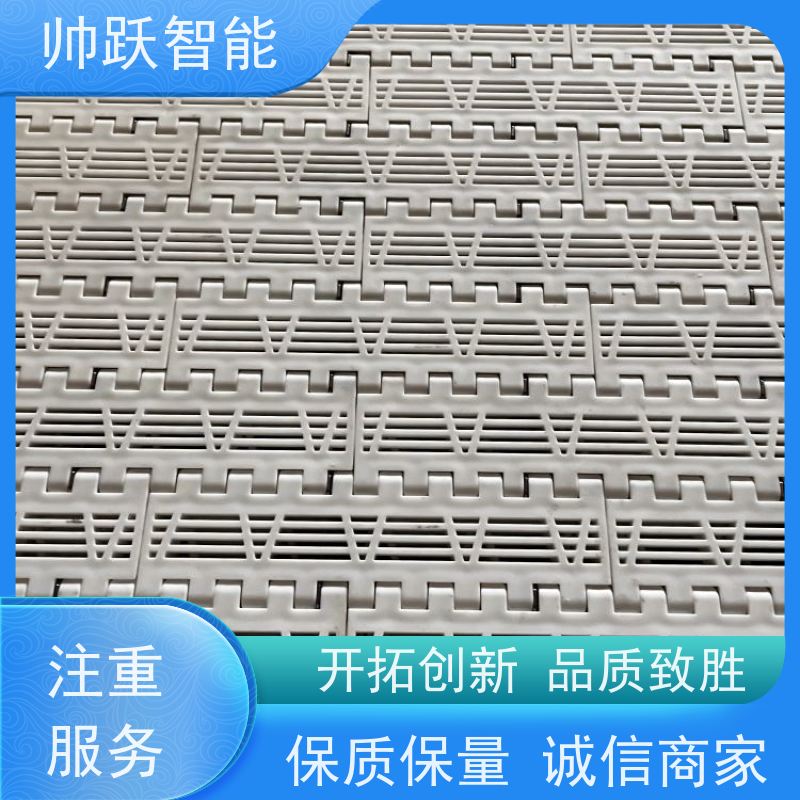 帅跃智能 养殖场输送带 耐高温挡板式塑料链板 支持加工定制