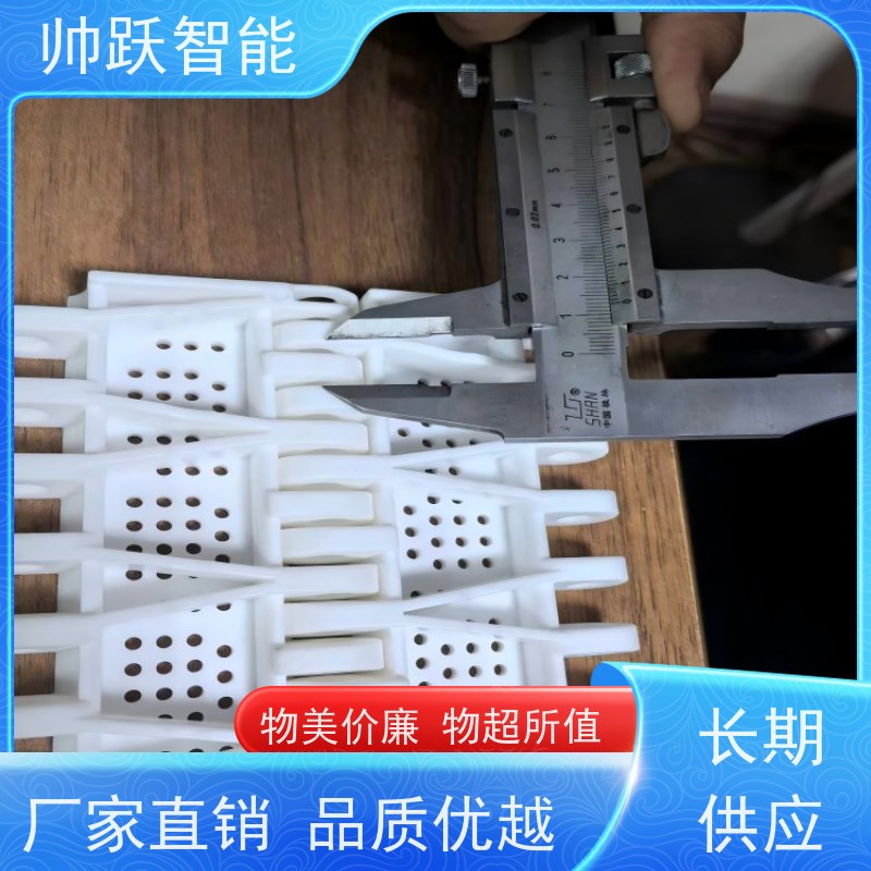 帅跃智能 食品输送带经久耐用 瓦楞纸箱塑料链板 适用于工业行业