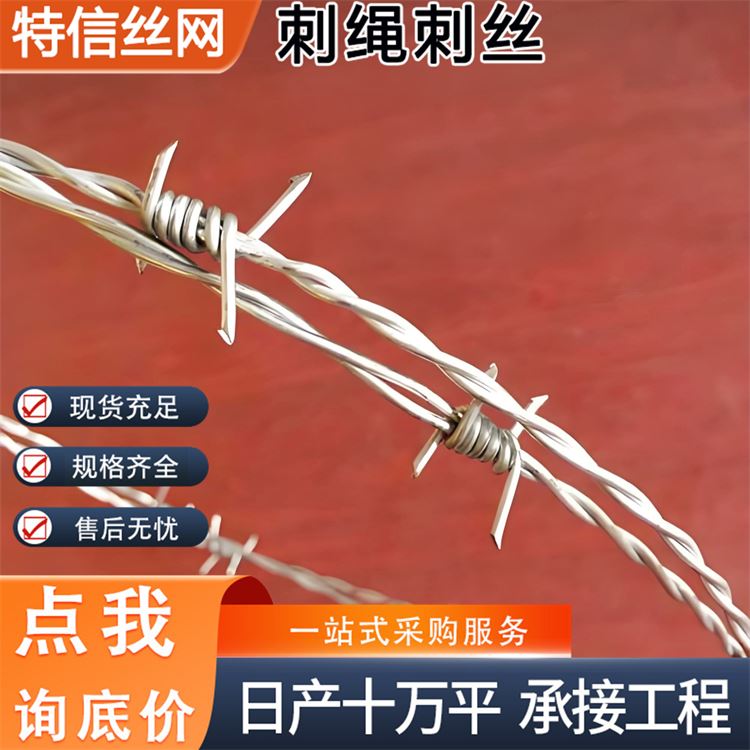 特信丝网 铁路刺丝滚笼 防盗铁丝刺藤 单螺旋刺网 传统刺绳厂家