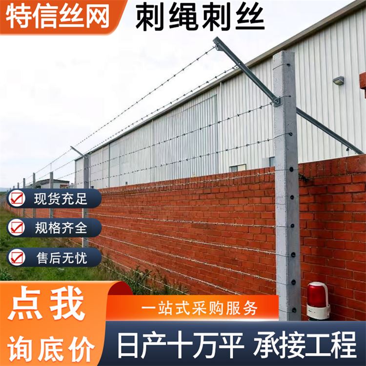 防盗防爬铁丝刺藤 铁路刺丝滚笼 镀锌带刺铁丝 园林防护 防锈耐用