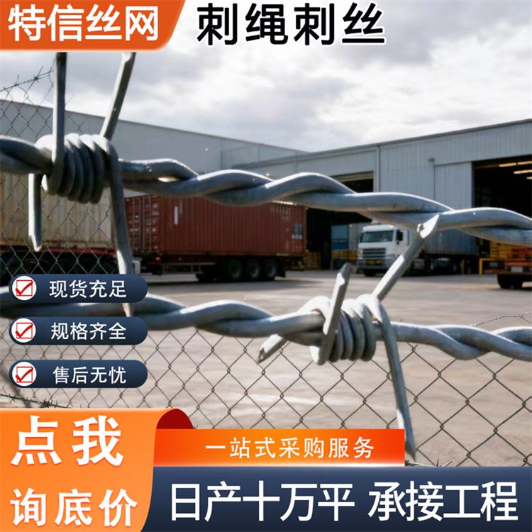 围墙刺丝滚笼 刺铁丝隔离栅 围墙刺网防盗网 防爬刺铁丝 镀锌防锈刺绳