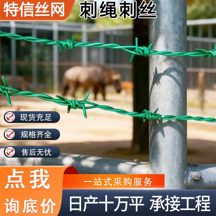 刺铁丝隔离栅 防盗带刺铁丝网 护栏网刺绳 水源地光伏项目保护区围栏