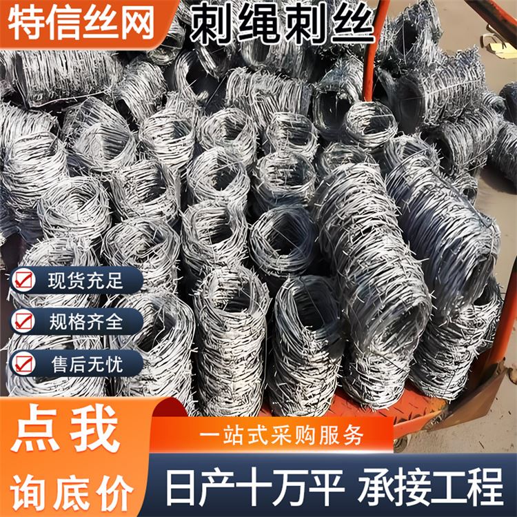 电镀锌刺绳刺丝 防盗带刺铁丝网 铁蒺藜 刺藤 防爬防盗结实耐用