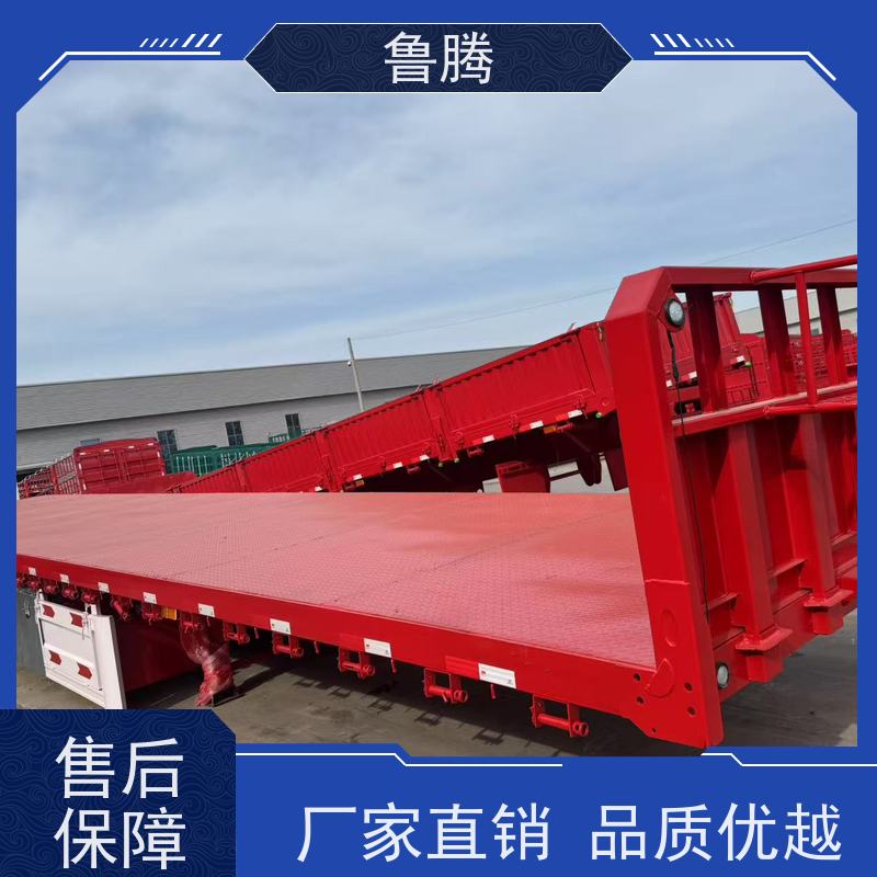 源头工厂 13米出口型平板半挂车 八轴重型货柜拖板车 普货集装箱两用