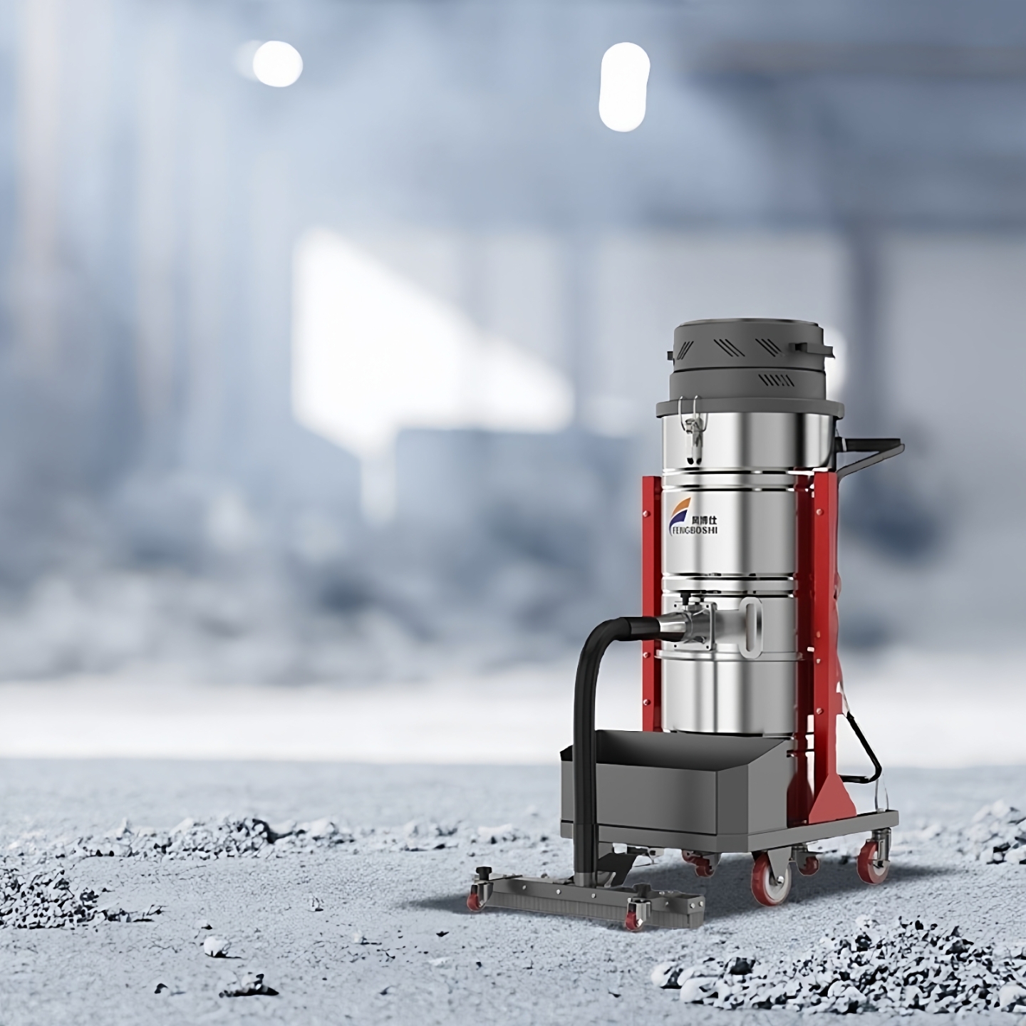 风博仕碳钢柜式脉冲工业吸尘器 5.5kw平面磨床专用 80L大容量