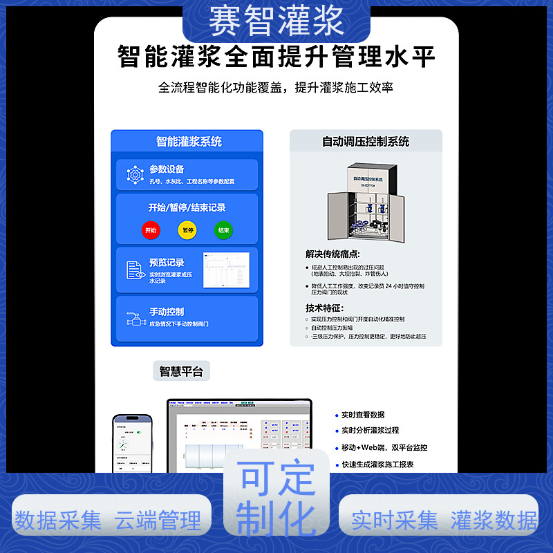 赛智灌浆 自动调压控制系统 移动式搅拌站 压水试验