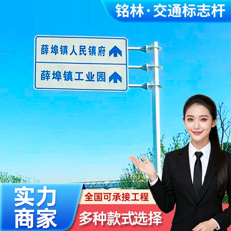 铭林预埋件耐候性强隧道入口提示单立柱标志杆