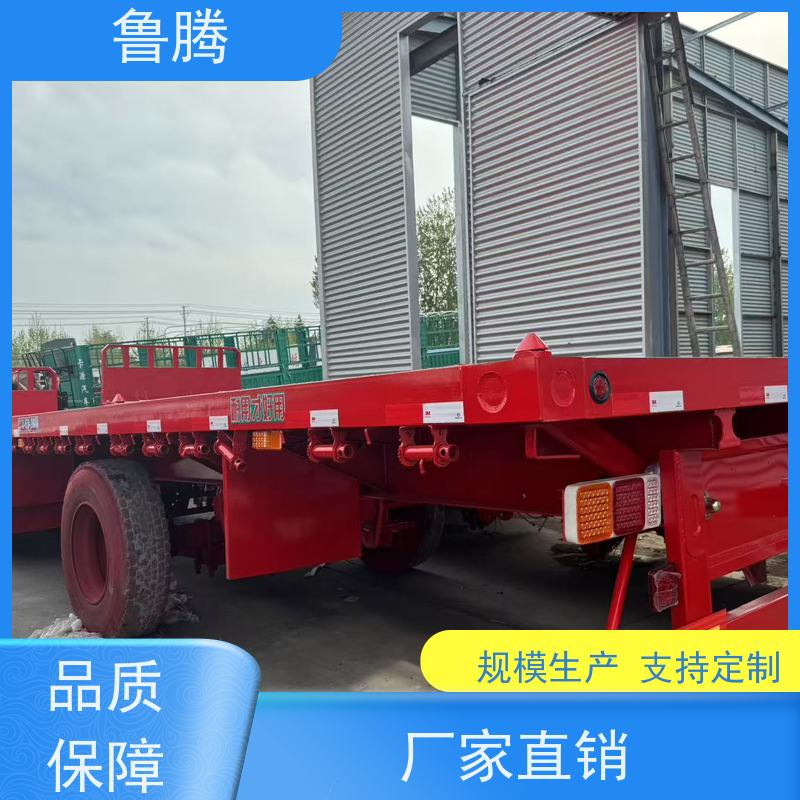 源头工厂 13米平板半挂车 狼狈式集装箱运输车 动力充足