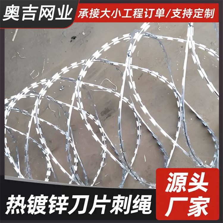 奥吉网业 镀锌刀片刺网 支持定制 安平围栏护栏网厂家