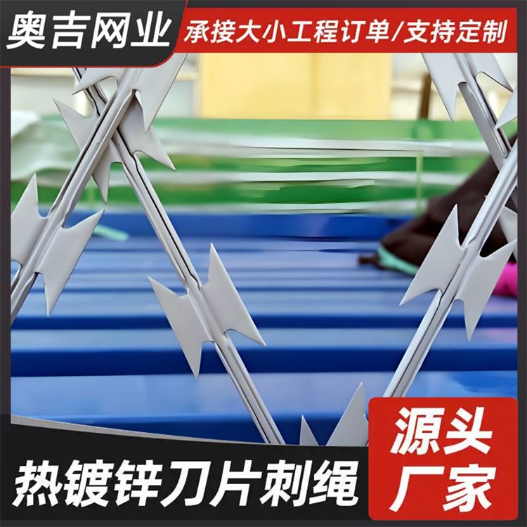 奥吉丝网 现货速发 学校刀片刺绳 铁蒺藜防护网