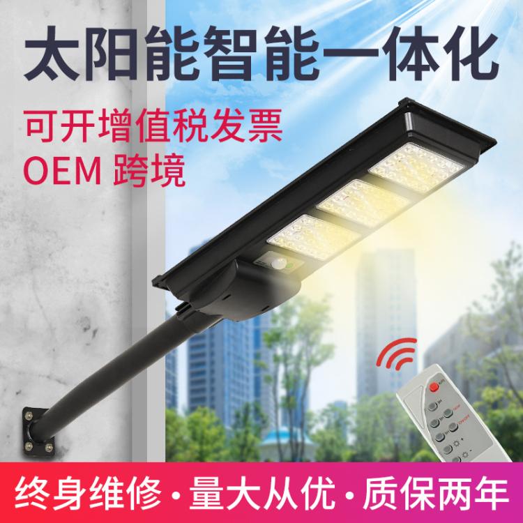 厂家批发太阳能一体化路灯农村户外人体感应庭院大功率太阳能板