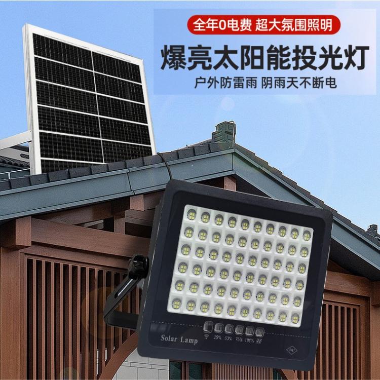 新款海之蓝款太阳能投光灯LED户外光控太阳能灯庭院跨境新能源灯