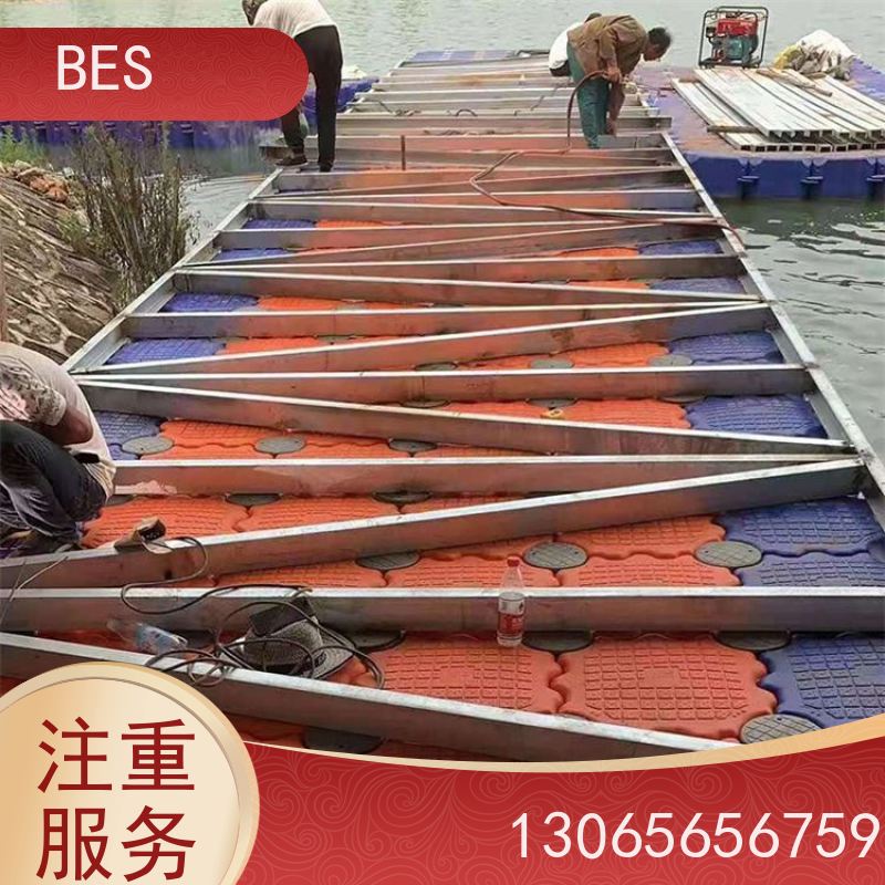 百世 跨海大桥浮箱围堰 浮桥 防洪应急 走人平台