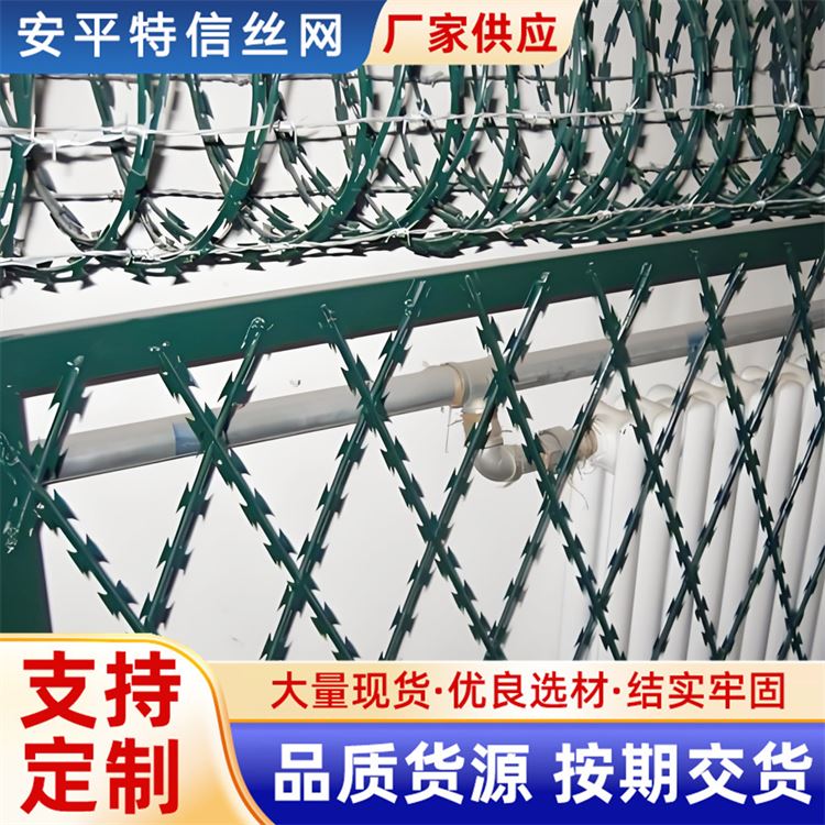 特信网业 喷塑刀片刺网 刺绳护栏图片 选材优良
