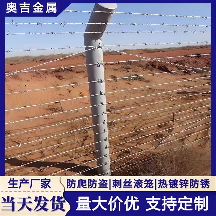 瑞朔金属 刺绳护栏网 防盗带刺铁丝网 质量放心