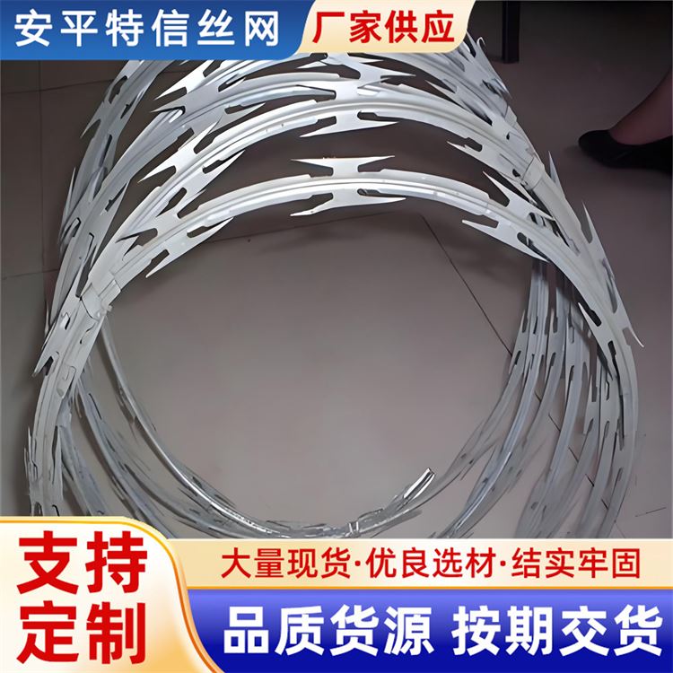 特信 围墙防盗铁丝带刺 质量可靠 不锈钢材质刀片刺网