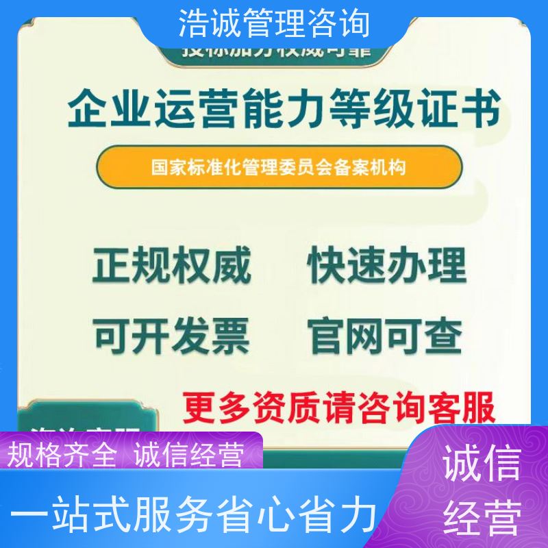 浩诚咨询代办 安全防范技术设计施工 能力等级证书 投标加分