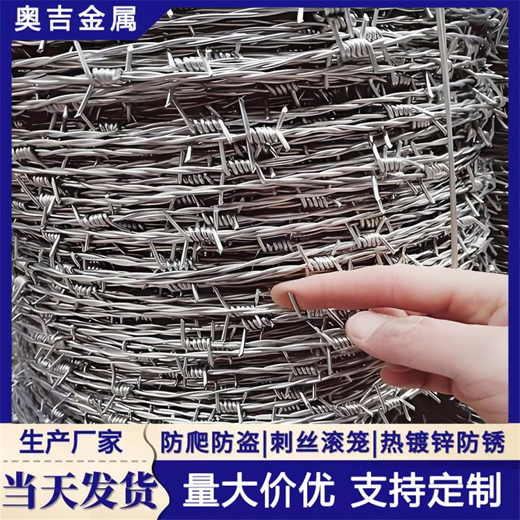 奥吉金属 防盗带刺铁丝网 可按需定制 防护刺绳