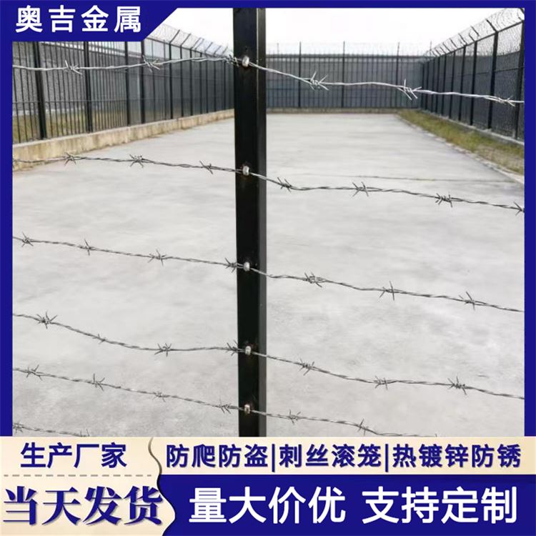 瑞朔金属 电镀锌刺绳 可按需定制 刺铁丝隔离网
