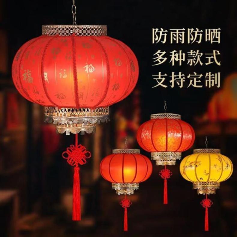 批发仿古圆形仿羊皮灯笼景区古镇户外装饰防水防晒广告印刷