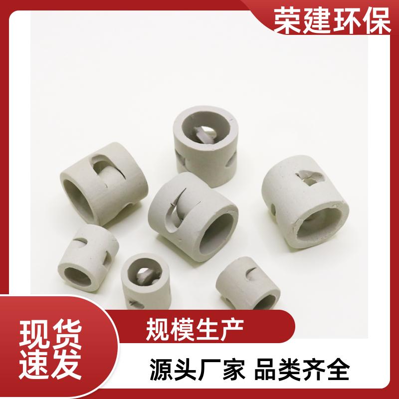 陶瓷鲍尔环填料 25/38/50mm 耐酸碱腐蚀 化工塔脱硫脱硝专用