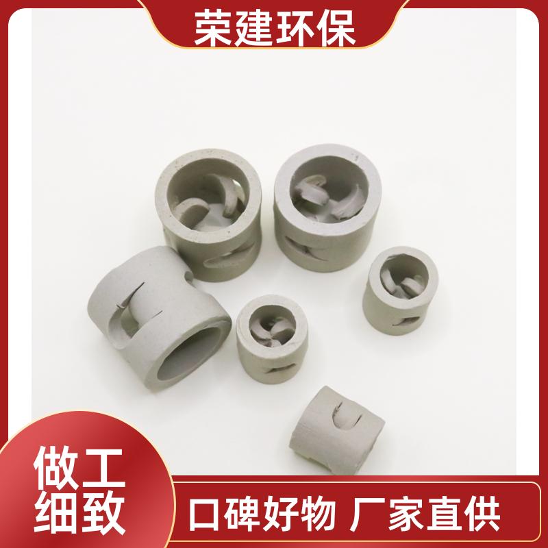 沼气脱硫塔陶瓷鲍尔环 耐腐抗冲刷 生物燃气净化专用填料