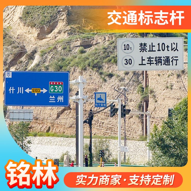 铭林单悬臂交通标志杆扩展性强厂家支持定制体育场馆内