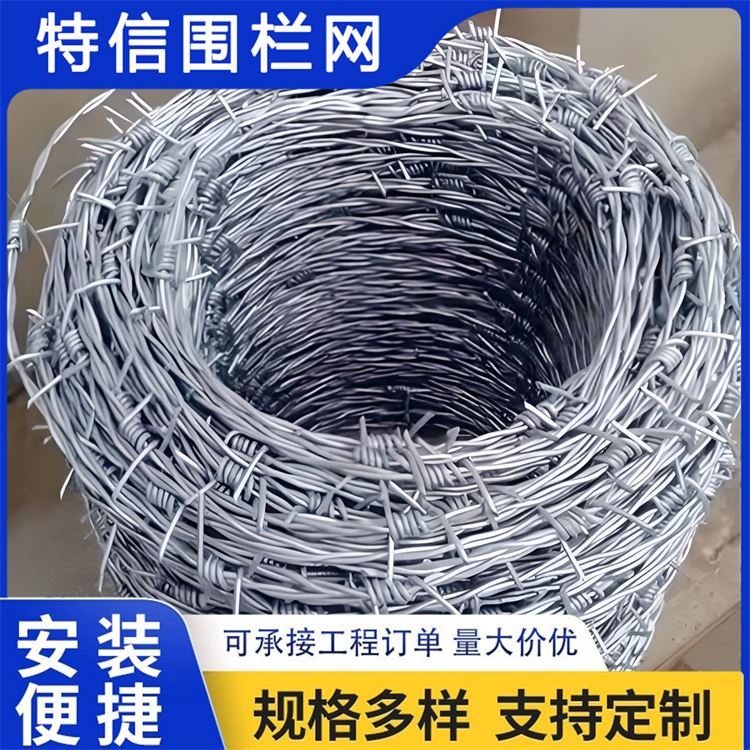 特信围栏 刺绳护栏网 防盗带刺铁丝网 规格多样