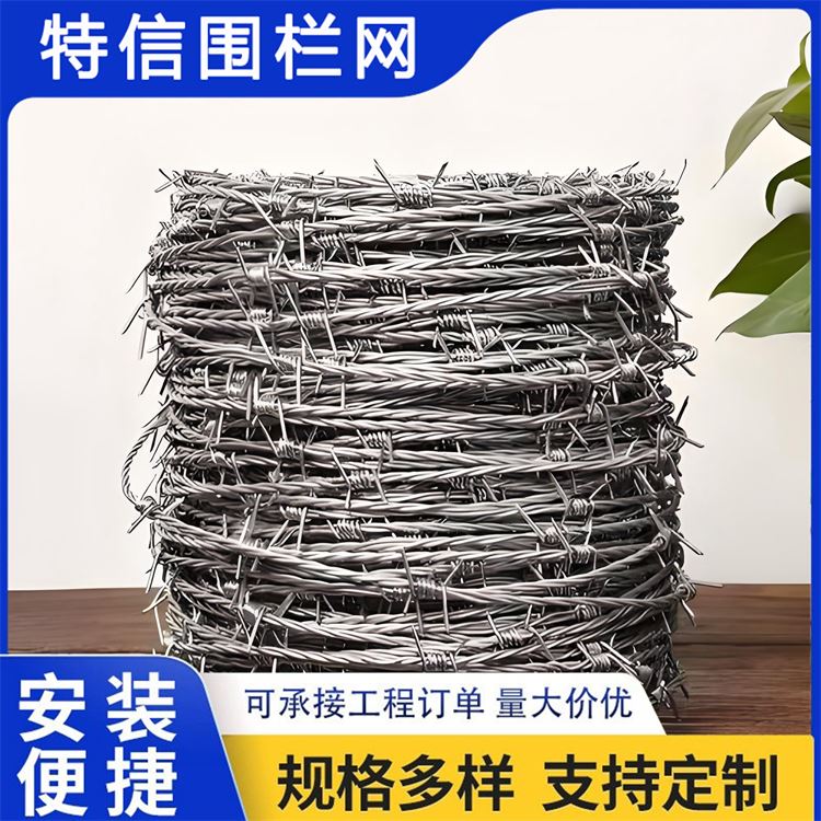 特信围栏 高铁刺丝滚笼 防盗带刺铁丝网 规格多样